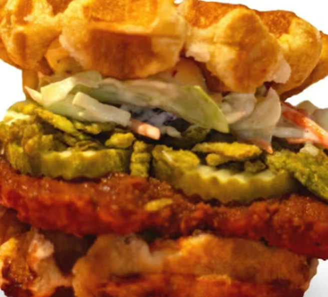Hot Honey Wafflewich at Blazing Chicken Shack, Winnipeg