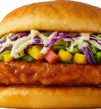 Jammin Jerk Chicken Sando at Blazing Chicken Shack on Graham Avenue, Winnipeg