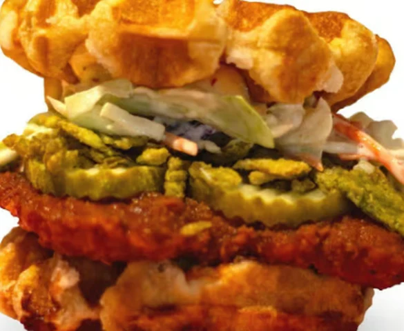 Hot Honey Wafflewich at Blazing Chicken Shack in downtown Winnipeg