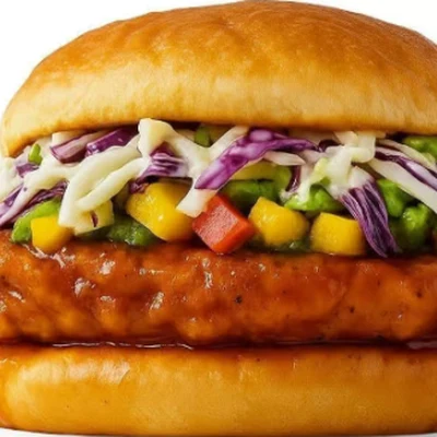 Jammin Jerk Chicken Sando packed for takeout at Blazing Chicken Shack in downtown Winnipeg
